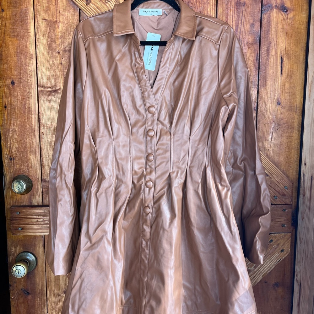 Impressions Tan Midi Dress